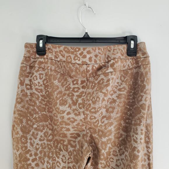 Slim-Sation By Multiples Straight Leg Leopard Print Pants Size 12 - Picture 4 of 8